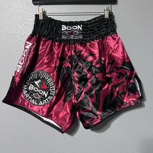 Boon Boxing Shorts Sz XL Thai Fight Boxing Grapple MMA Martial Arts Satin Wolves